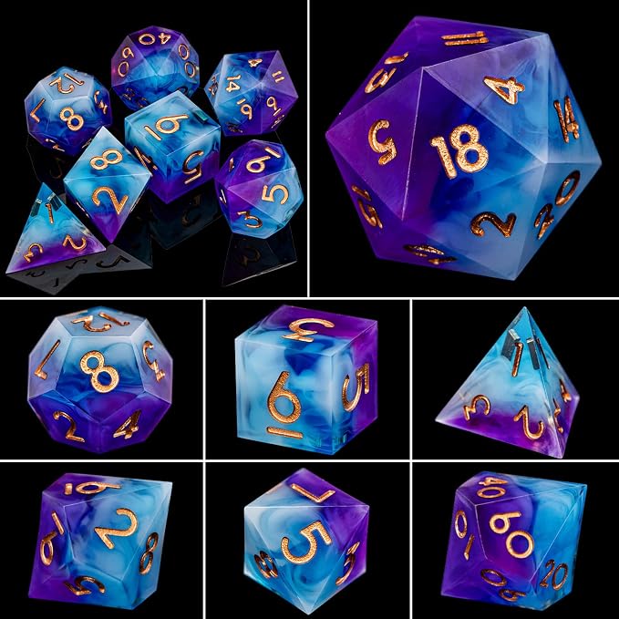 ARUOHHA DND Sharp Edged Dice Set, Resin D and D Dice Set RPG Role Playing Game - Image 3