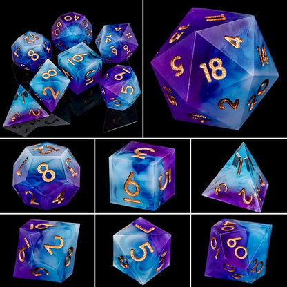 ARUOHHA DND Sharp Edged Dice Set, Resin D and D Dice Set RPG Role Playing Game - Image 3