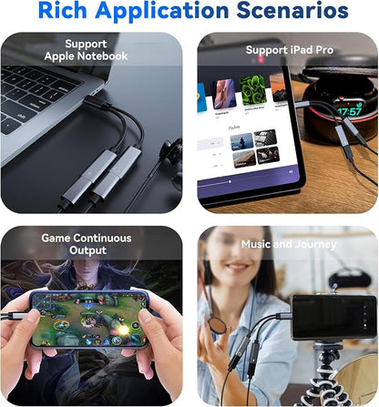 3PCS USB C Headphone Splitter, CCZ CA01 USB C to Type C Headphone Jack and - Image 8