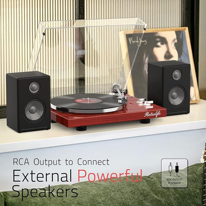 Record Player Turntables for Vinyl Record Belt-Drive Wireless Output - Image 7