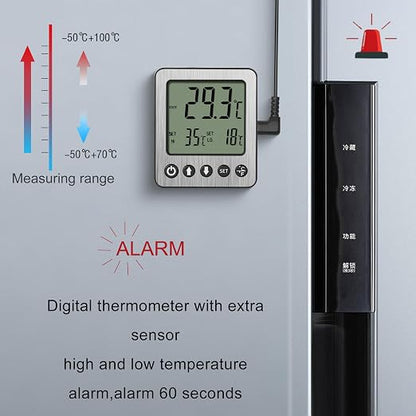 Refrigerator Thermometer Freezer Alarm Digital Freezer Thermometer Fridge - Image 5