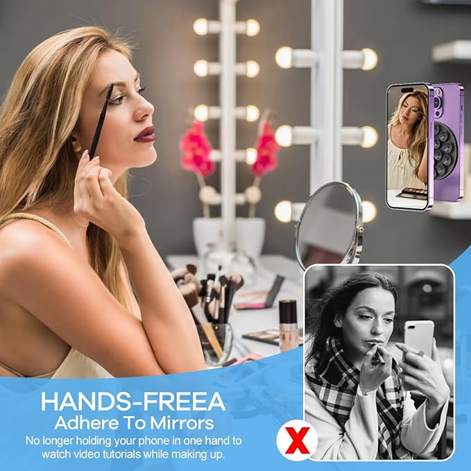 Silicone Suction Cup Phone Mount, Magnetic Suction Phone Case Stand, Mirror - Image 5