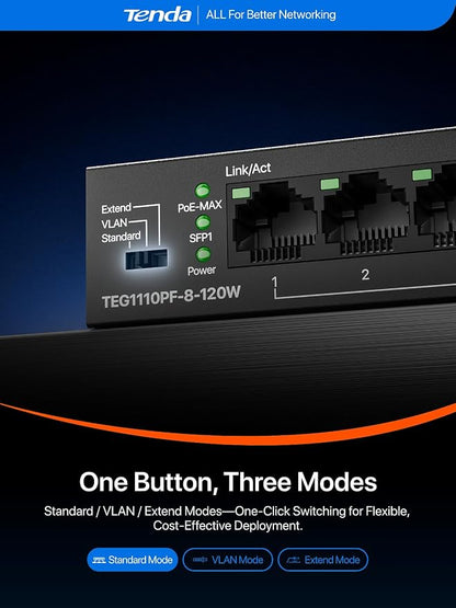 Tenda 10 Port Gigabit PoE Switch, Network Switch - Image 7