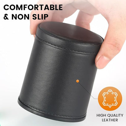 5 Pack PU Leather Dice Cups Velvet Felt-Lined Shaker Cups - Image 4