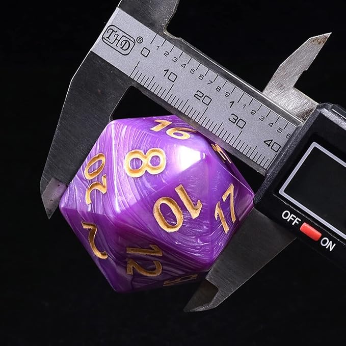 20 Sided DND Dice, D20 Giant Polyhedral Dice, 55mm Titan Large Pearl Color D20 - Image 3