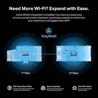 TP-Link BE6500 Dual-Band WiFi 7 Router – Dual 2.5Gbps Ports, USB 3.0, Covers up - Image 9