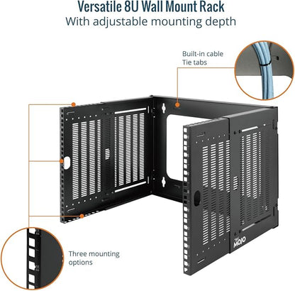 Tecmojo 8U Wall Mount Network Rack, Fits Shallow IT Equipments, 110 lbs Capacity - Image 5
