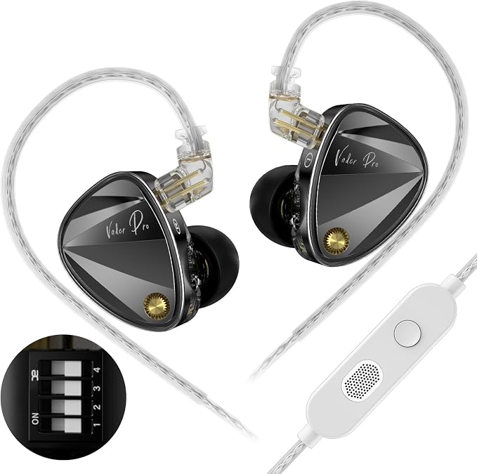 KZ Vader Pro in-Ear Monitors Gaming Earbuds, Triple Dynamic Driver IEM by KZ