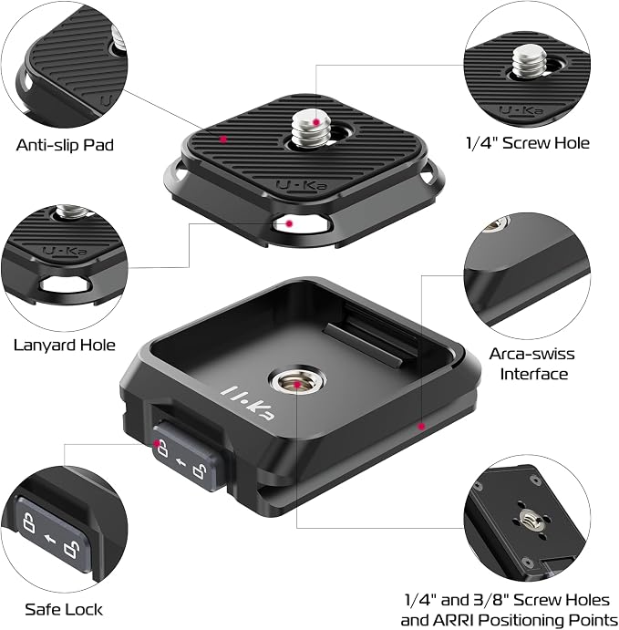 ULANZI UKA01 Quick Release Plate Kit, Arcac/F38 Interface Camera Quick Release - Image 8
