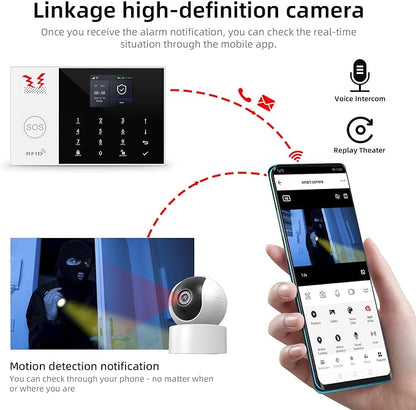 LWOHSI Wireless Alarm System, DIY 4G/WiFi Home Security Systems, Phone APP Alert - Image 7