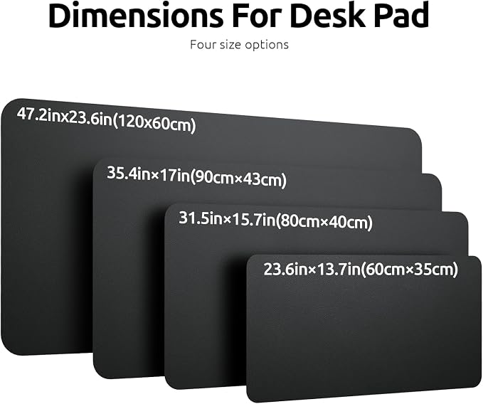 YSAGi Leather Desk Protector, Office Mat, Large Mouse Mat, Non-Slip PU Leather - Image 4