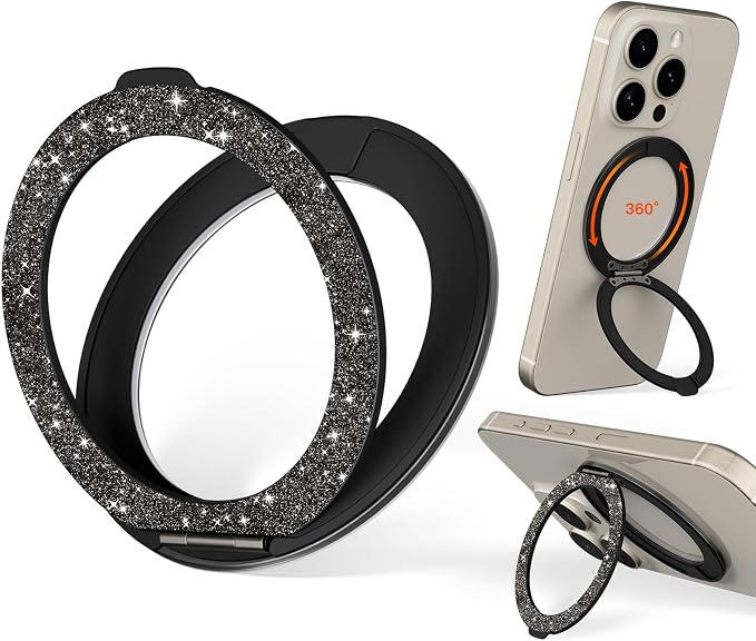 COOLQO Upgraded Magnetic Phone Ring Holder Stand, Super Magnet Cell Phone Grip by COOLQO