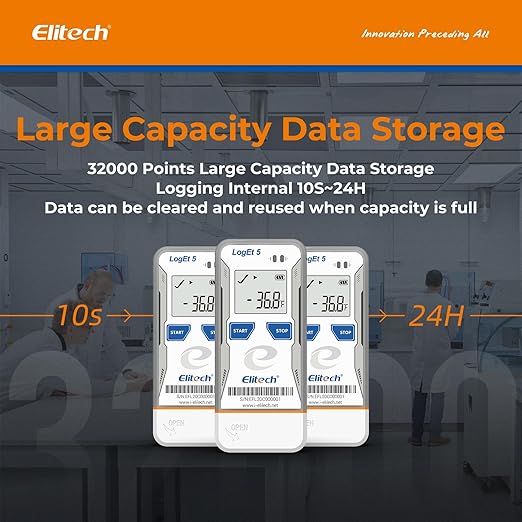 Elitech Bluetooth Temperature Data Logger FDA Standards, Reusable Recorder - Image 8