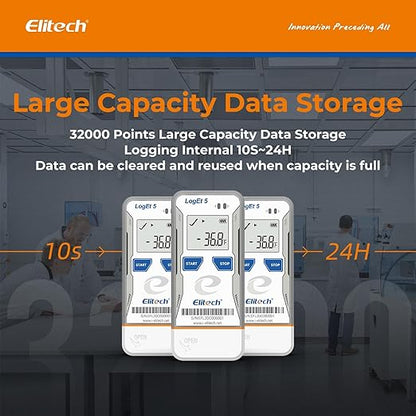 Elitech Bluetooth Temperature Data Logger FDA Standards, Reusable Recorder - Image 8