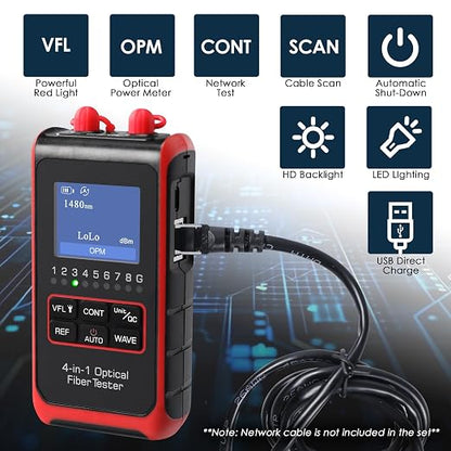 4 in 1 Optical Power Meter Network Tester FC/SC/ST Universal Interface Fiber - Image 2