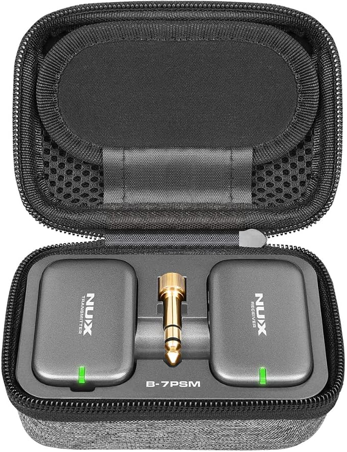 NUX B-7PSM 5.8 GHz Wireless in-Ear Monitor System, Stereo IEM, Charging Case by NUX