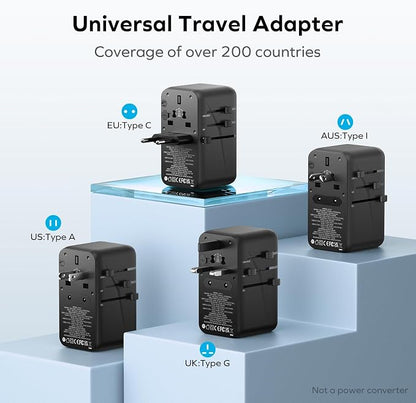 MOMAX Universal Travel Adapter, 170W GaN International Power Adapter, 2 USB-C 2 - Image 5