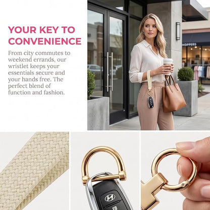 Weixiltc Keychain Wristlet for Women, Elastic Woven Lanyard - Image 2