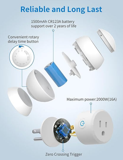 Wireless Motion Sensor Outlet Kit, 2 Sensor & 1 Outlet, Plug-N-Play PIR Motion - Image 7