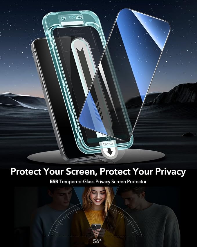 ESR 3 Pack for iPhone 15 Pro Privacy Screen Protector, Anti-spy Tempered-Glass - Image 2