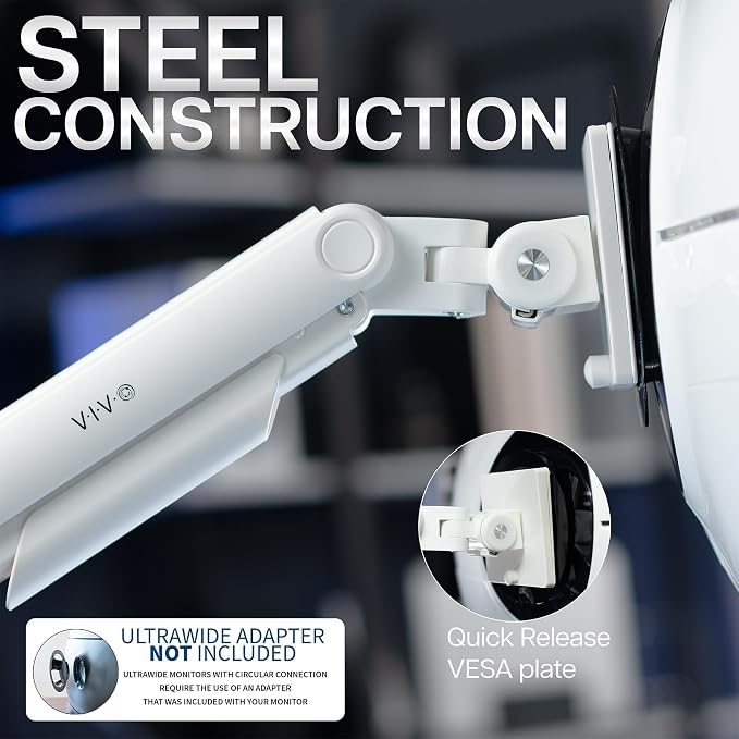 VIVO Heavy Duty Aluminum Ultrawide Monitor Tension Arm - Image 6