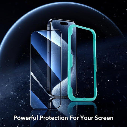 ESR 3 Pack for iPhone 15 Pro Screen Protector, Full Coverage Tempered Glass Film - Image 2