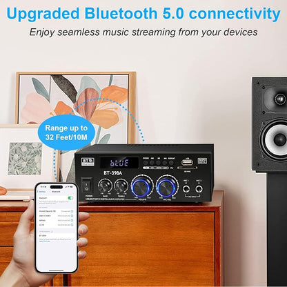 Romica Stereo Audio Amplifier, 2 Channel 450W x2 Bluetooth 5.0 Home Theater - Image 4
