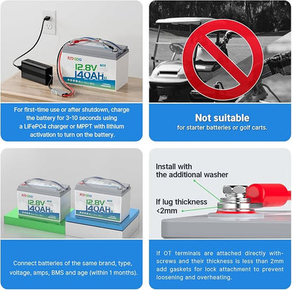 Redodo Smart Bluetooth 12V 140Ah LiFePO4 Battery, Group31 Lithium Battery - Image 9