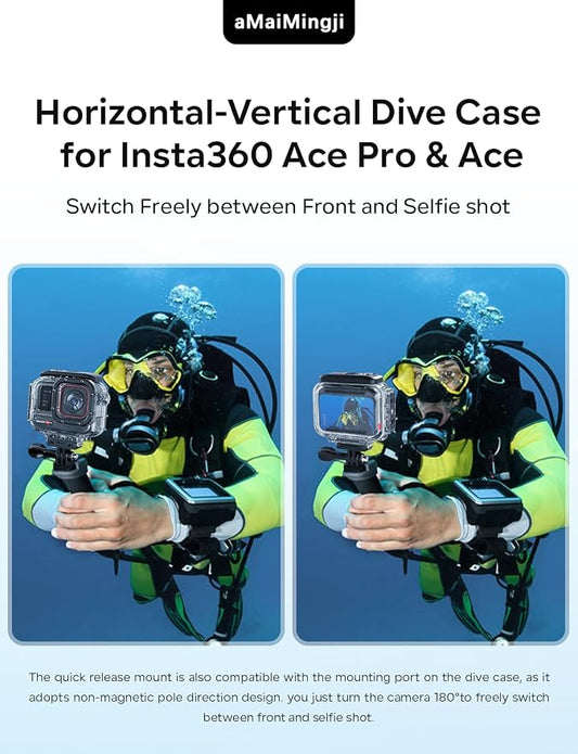 Underwater Dive Case for Insta360 Ace Pro/Ace, 60M/196FT Waterproof Case - Image 2