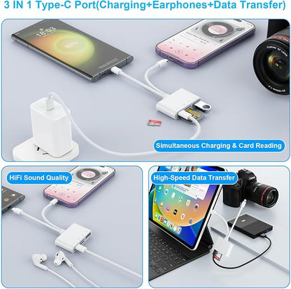 USB C Lightning SD TF Card Reader, 4-in-2 Memory Card Reader - Image 5