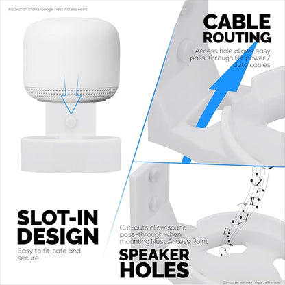 BRAINWAVZ Wall Mount for Google Nest Router & Nest WiFi Point, Adhesive & - Image 5