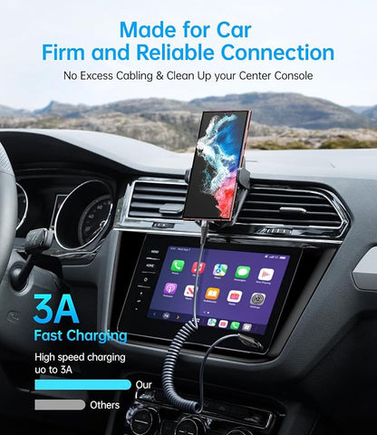 PRAKIE USB C Cable Fast Charging 5FT, Coiled USB A to USB C Cable - Image 2