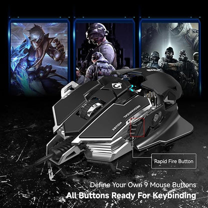 EWEADN G5 Wired Gaming Mouse, Ergonomic RGB Computer Mouse, 12800 Adjustable DPI - Image 5