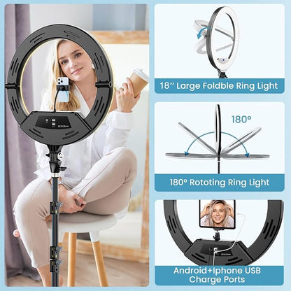 18" Large Ring Light with 60" Tripod Stand - Image 3