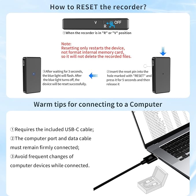 Voice Recorder - 64GB Mini Voice Recorder - Noise Cancellation Voice Activated - Image 7