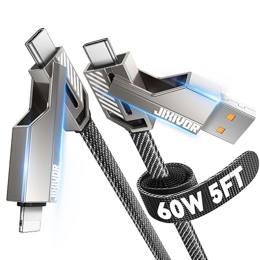 4-in-1 Compatible with USB C to Lightning Cable, 65W High-Speed Charging & Fast by Jixivor
