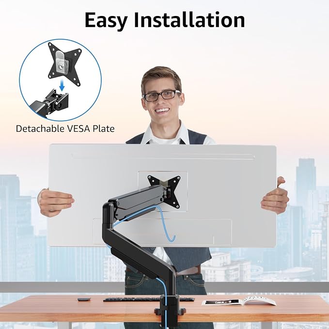 MOUNTUP Single Monitor Mount fits 22''-43'' Ultrawide Screen, Holds 6.6-33lbs - Image 2