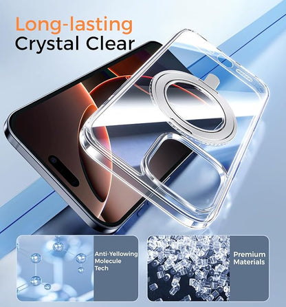MAGIC JOHN for iPhone 15 Case 360° Rotatable Magnetic Invisible Stand, Fit for - Image 6