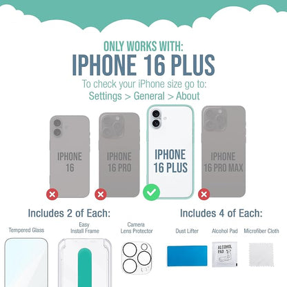 Smartish® iPhone 16 Plus Screen Protector + Camera Lens Covers - Image 6