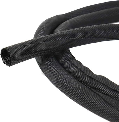 Black Braided Cable Management Sleeves Wire Loom Tubing Cord Protector by BuyUneed