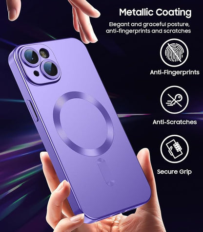 Magnetic for iPhone 15 Case Slim Soft Silicone Bumper Shockproof Metallic Shine - Image 5