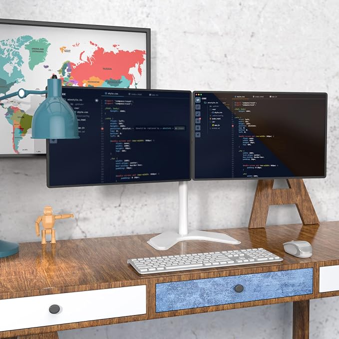 WALI Dual Monitor Stand, Free Standing Desk Mount - Image 6
