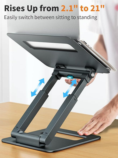 tounee Laptop Stand for Desk Adjustable Height, Telescopic Computer Stand - Image 3