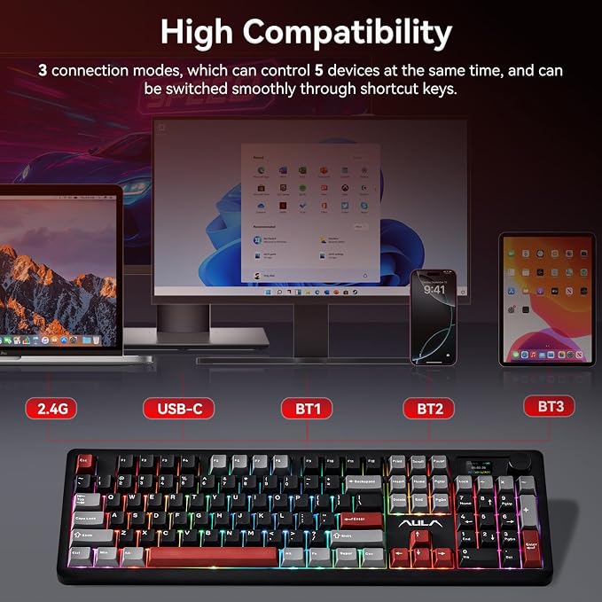 AULA F106 PRO Mechanical Wireless Keyboard, Gaming Keyboard - Image 7