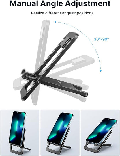 JSAUX Cell Phone Stand, Foldable Aluminum Adjustable Phone Holder - Image 6