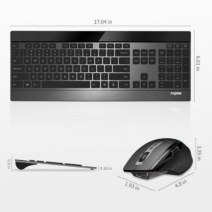 RAPOO Wireless Keyboard and Laser Mouse Combo, Ultra-Slim Computer Keyboard - Image 8