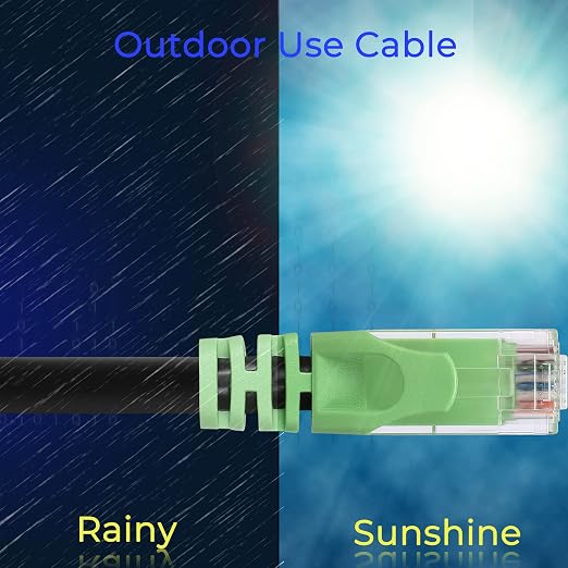 Rapink Cat6 Outdoor Ethernet Cable 100 ft, Ethernet Cable UV Resistant - Image 2