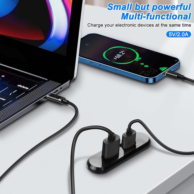 XMSJSIY USB USB C Desk Power Grommet Outlet 5V/2A USB/Type-C Embedded Charging - Image 6