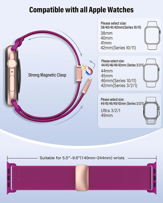 Stretchy Band Compatible with Apple Watch Bands 40mm 38mm 41mm 42mm 44mm 45mm - Image 2