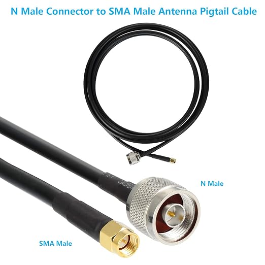 25ft N Male to SMA Male Cable, SMA to N Cable 50 ohm Ultra Low Loss KMR240 - Image 4